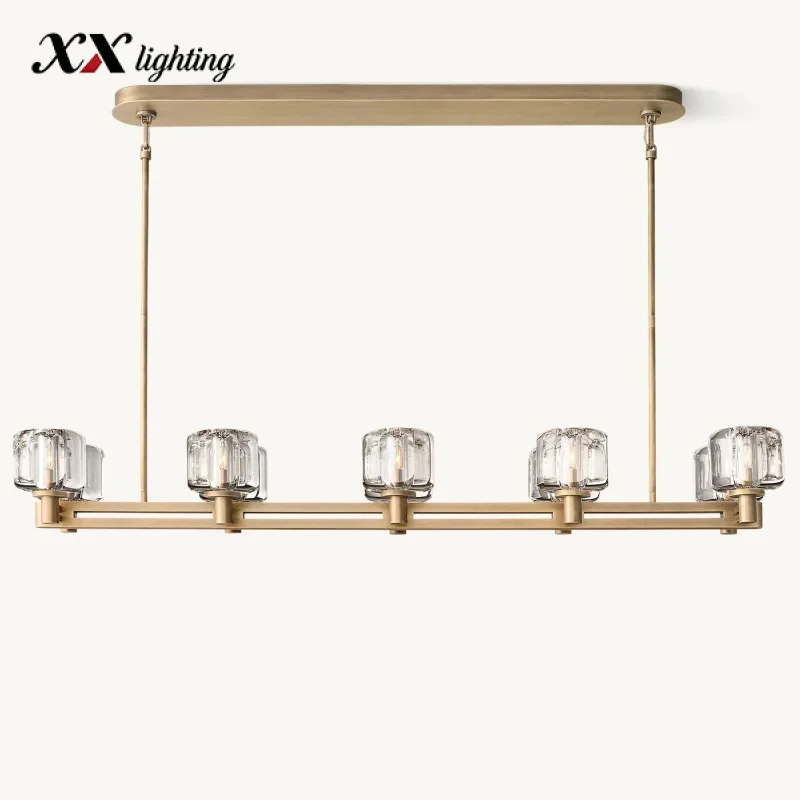 Demaret Double Linear Chandelier 54 inch - 54″, Polished Nickel