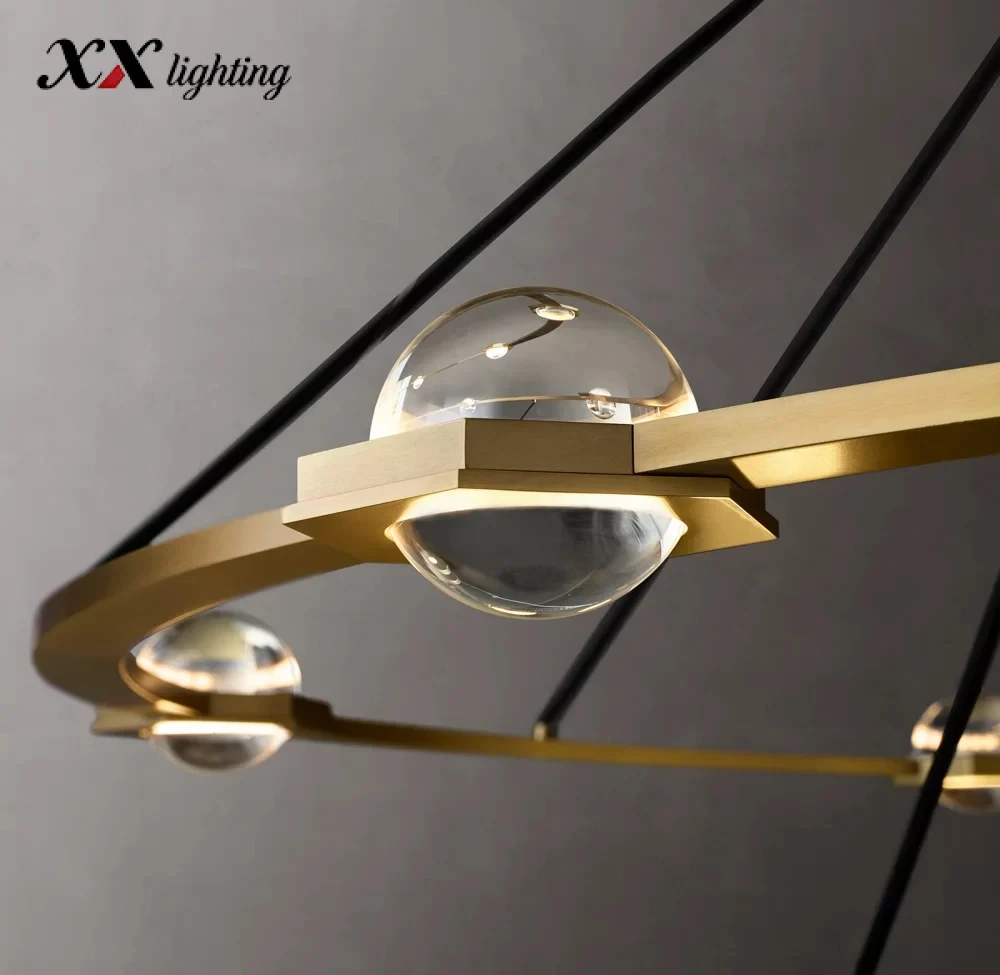 Éclatant Two-Tier Round Chandelier 60 inch - 60″, Lacquered Burnished Brass
