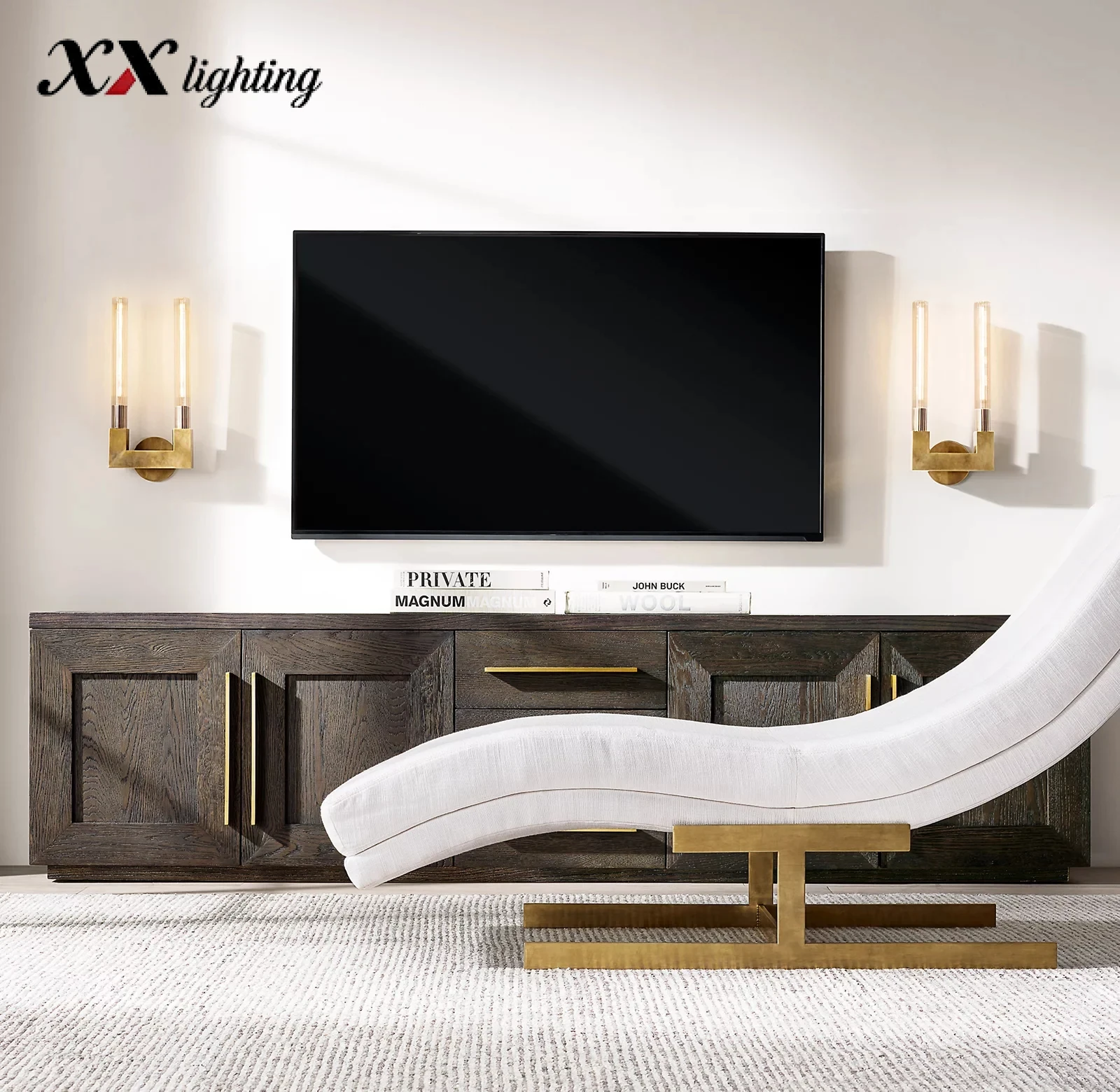 Cannele Double Sconce - 8¼″, Polished Nickel