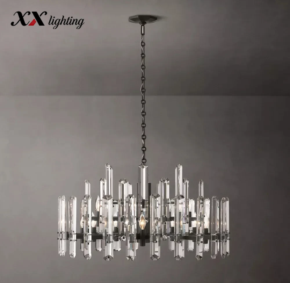Bonnington Round Chandelier - 36", Polished Nickel