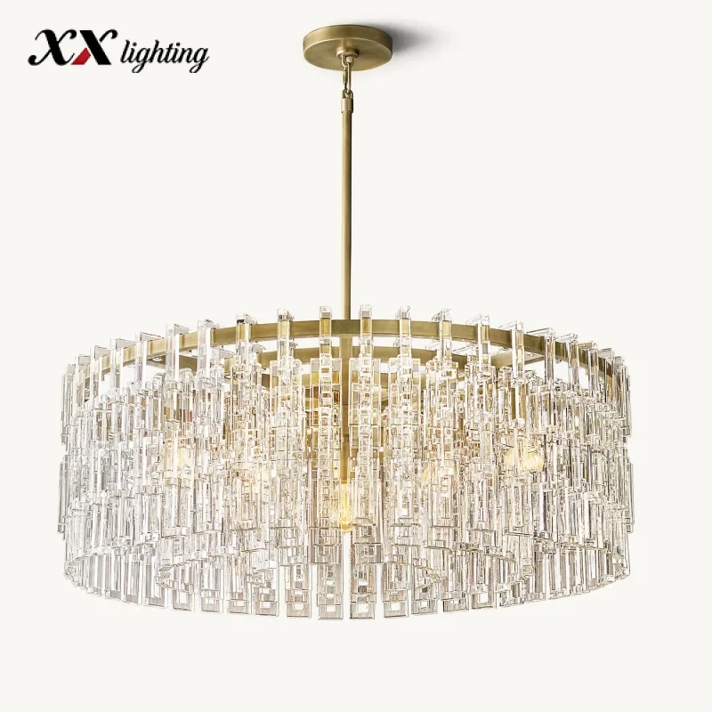 Marignan Round Chandelier 36 inch - 36″, Lacquered Burnished Brass