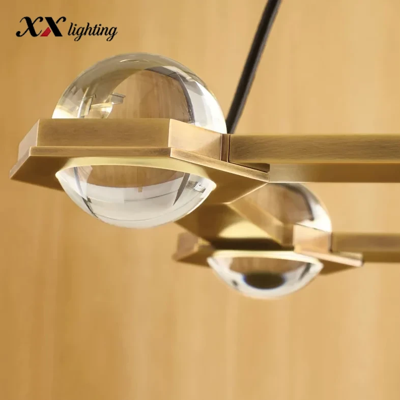Éclatant Rectangular Chandelier72 inch - 72″, Lacquered Burnished Brass