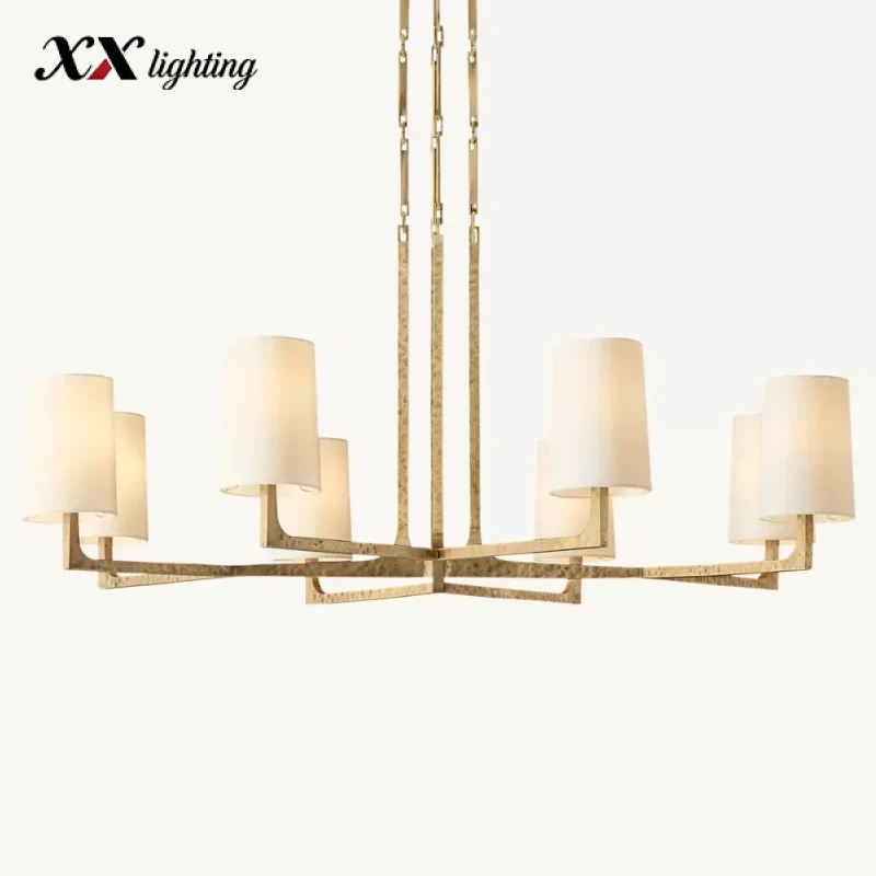 Wright Round Chandelier 36 inch - 48″, Hammered Pewter