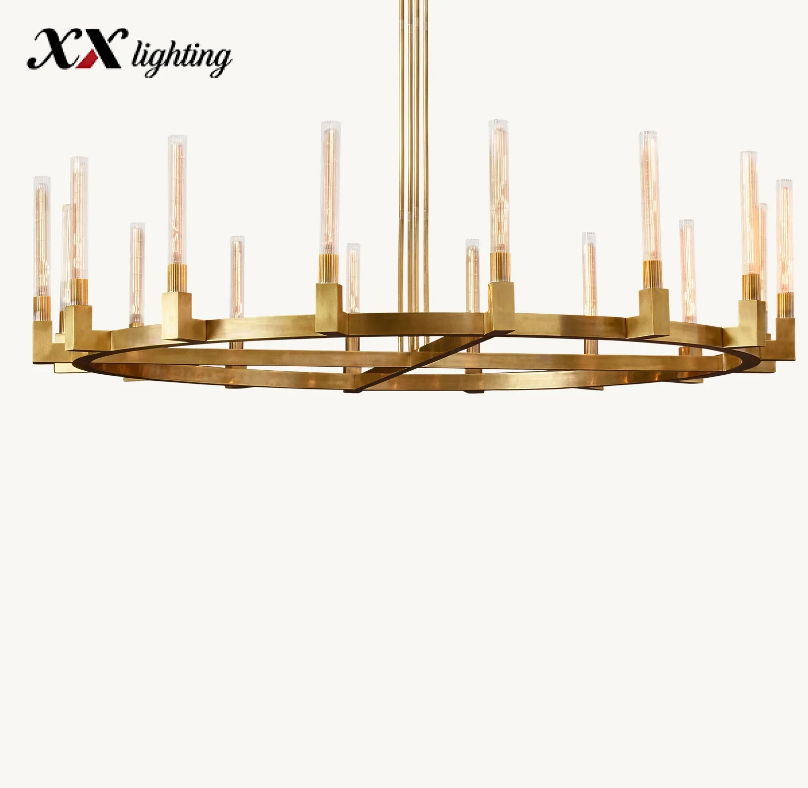Cannele Round Chandelier 36 inch - 72", Satin Nickel