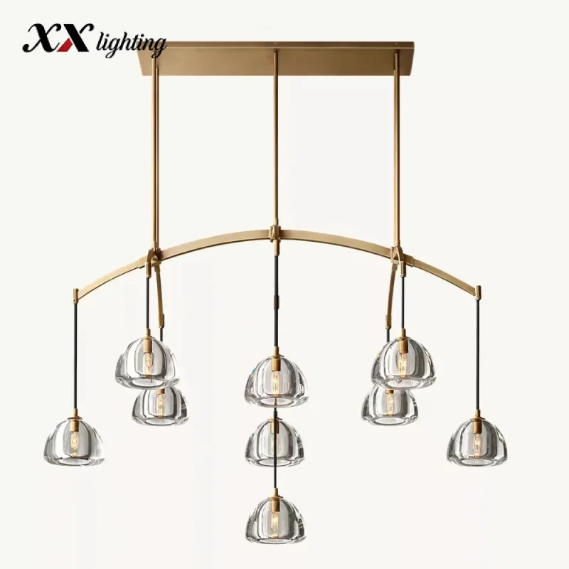 Hemisphere Linear Chandelier 54 inch - 54″, Polished Nickel