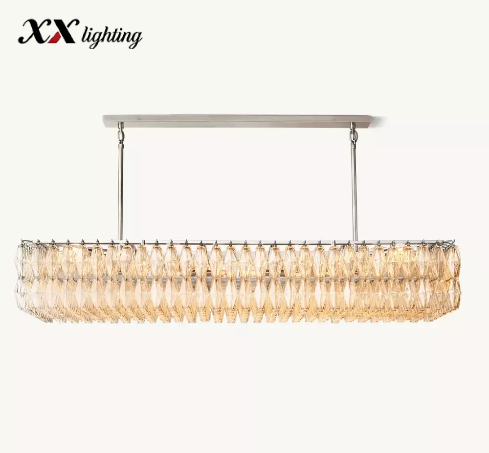 Chiara Clear Glass Rectangular Chandelier