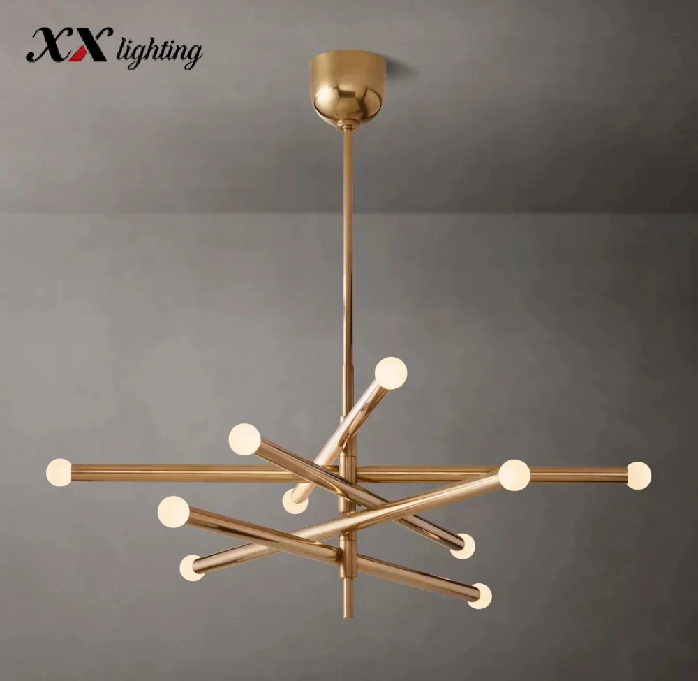 Rousseau 10-Light Mobile Orb Chandelier - 38¼″, Vintage Brass