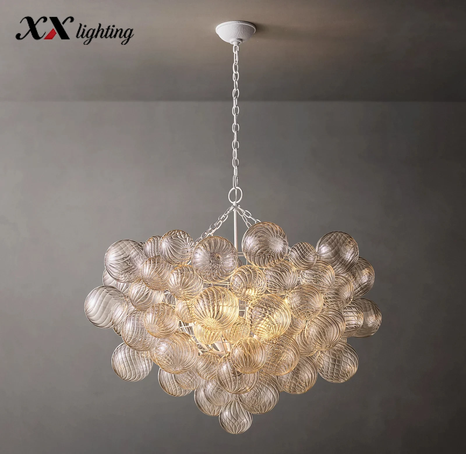 Talia Round Chandelier 24 inch - 37¾", Plaster