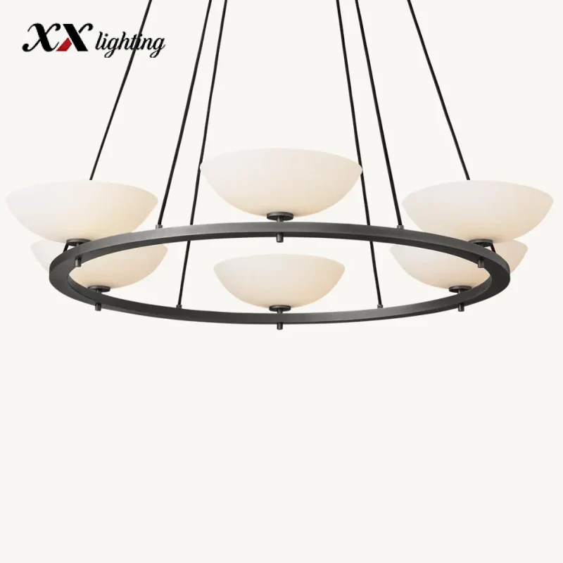 Vernet Round Chandelier 36 inch - 48", Polished Nickel