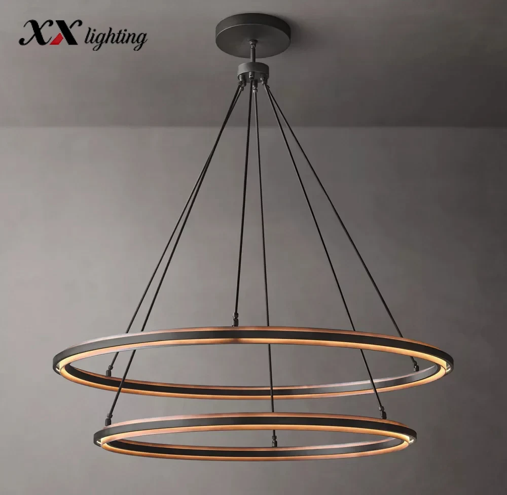Peralta Two-Tier Round Chandelier 60 inch - 60″, Forged Iron