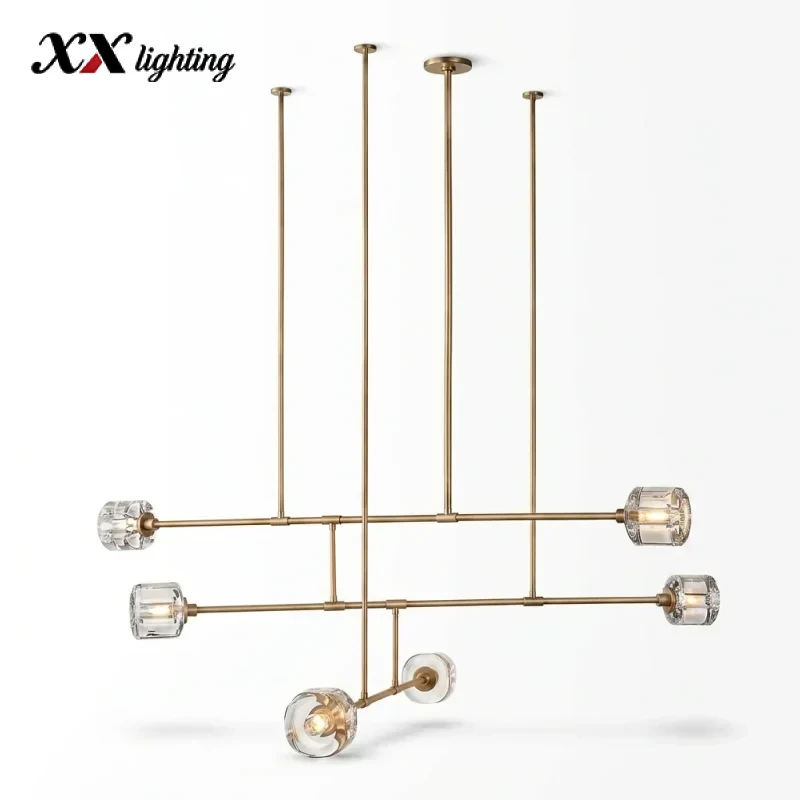 Demaret Mobile Round Chandelier 48 inch - 62″, Polished Nickel