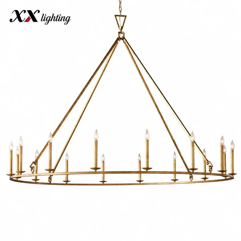 19Th C. English Openwork Round Chandelier 50 inch - 72", Burnished Silver Leaf