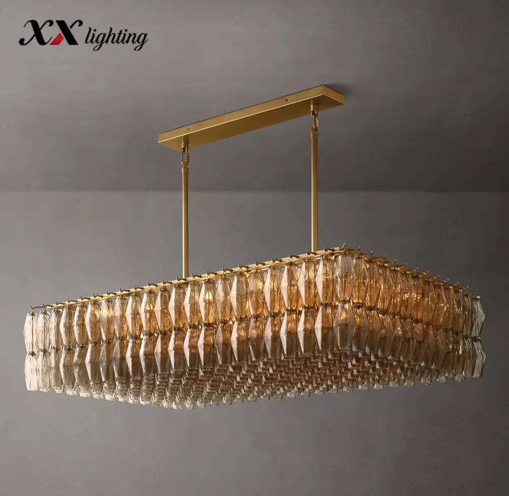 Chiara Clear Glass Rectangular Chandelier