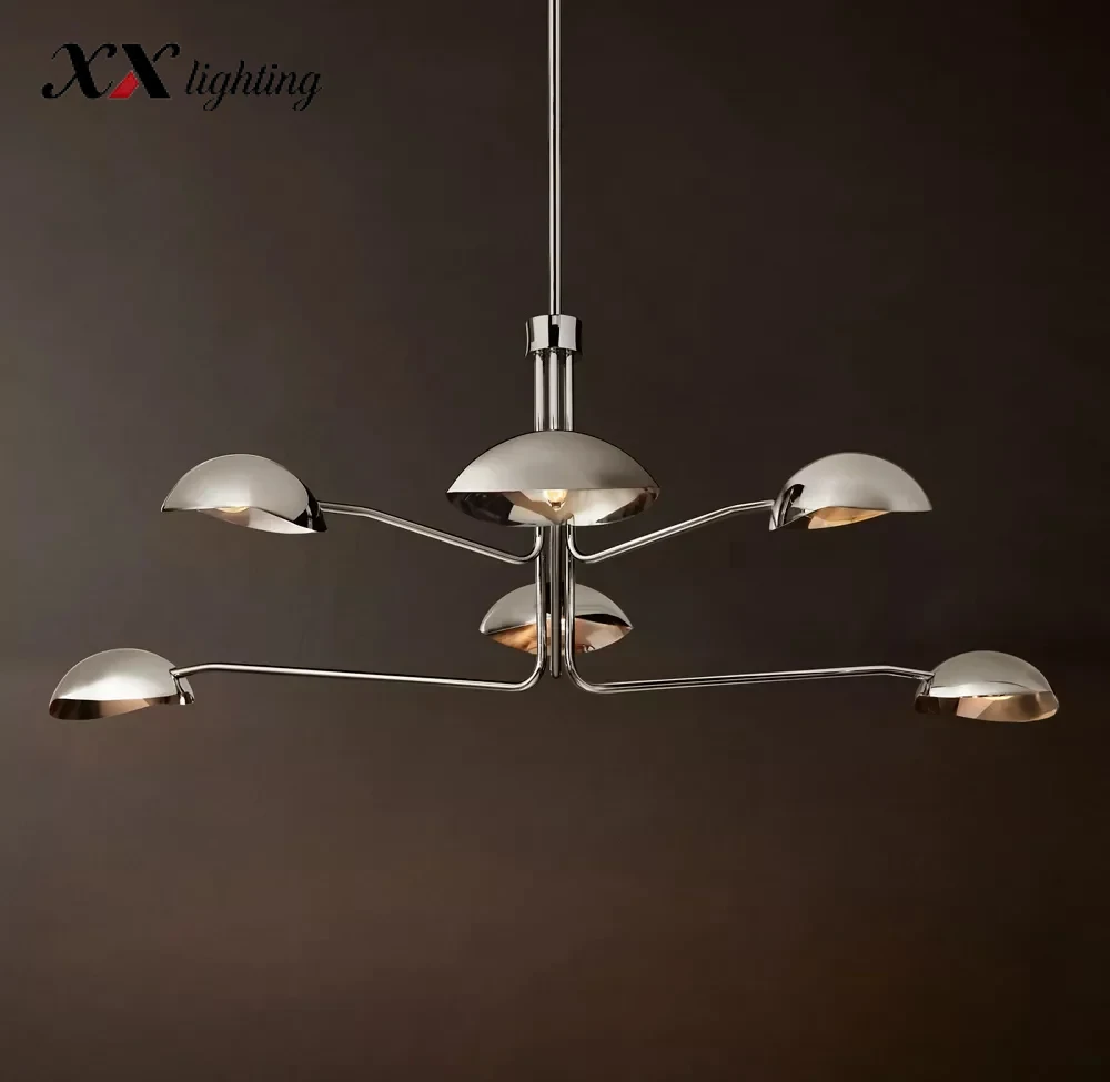 Convessi Round Chandelier 48 inch - 60″, Polished Nickel