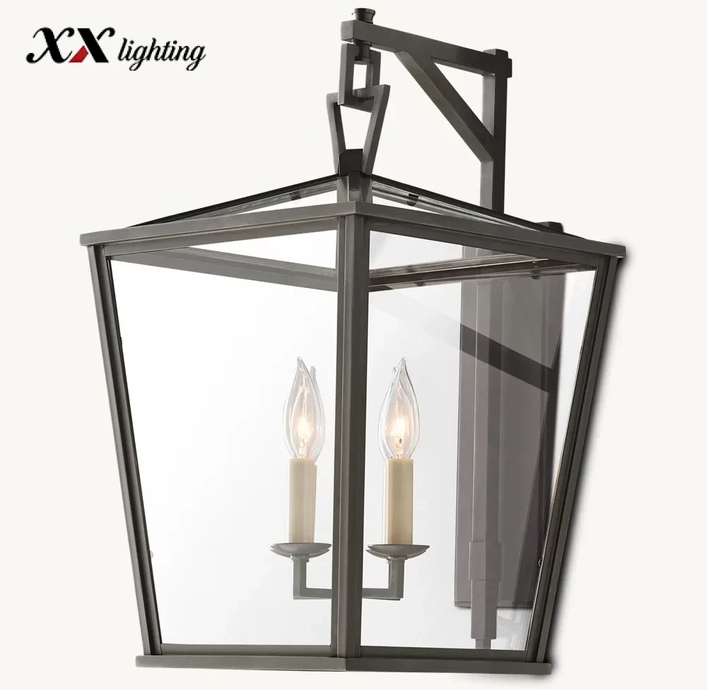 19th C. English Openwork Outdoor Sconce - 17″, Bronze