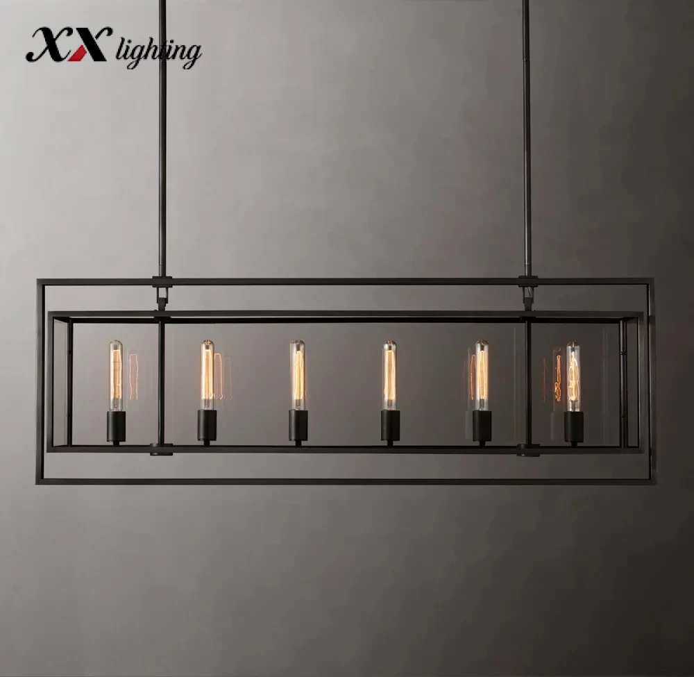 Beckman Rectangular Chandelier 54 inch - 54", Lacquered Burnished Brass
