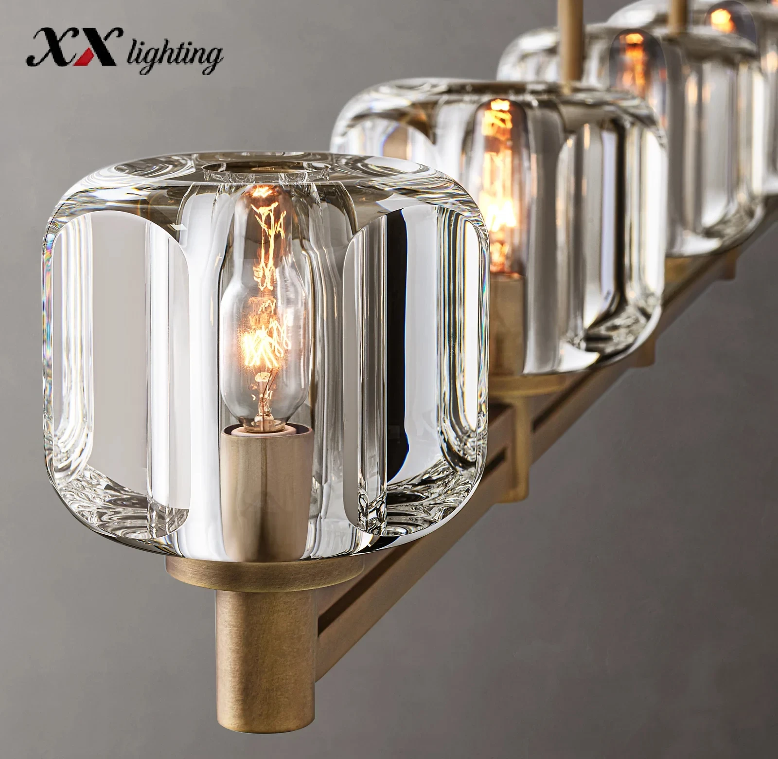 Demaret Linear Chandelier 54 inch - 54″, Polished Nickel