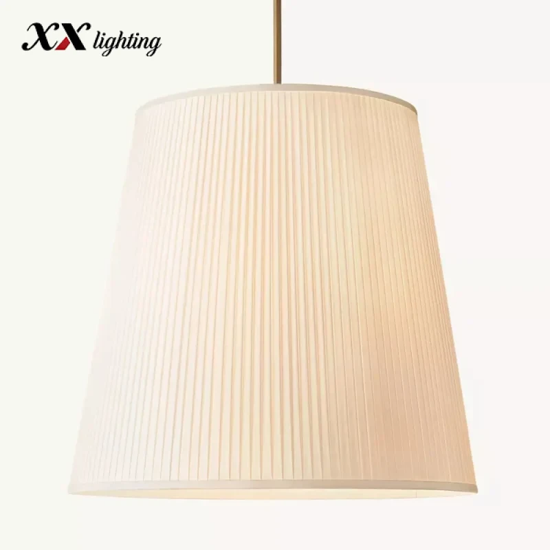 Reed Pleated Barrel Pendant Light 25 inch - 25″, White