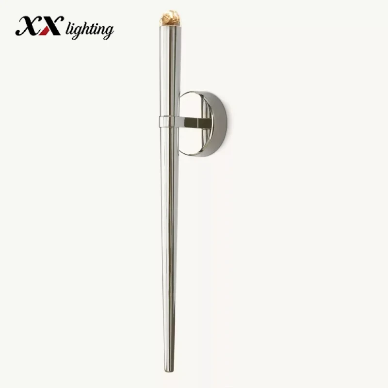 Aquitaine Torch Sconce - 4½″, Polished Nickel