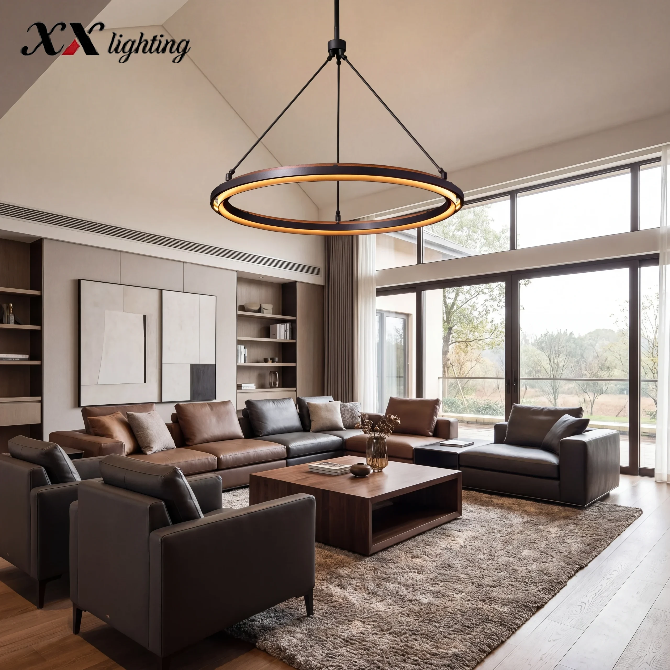 Peralta Round Chandelier 36 inch - 36", Forged Iron