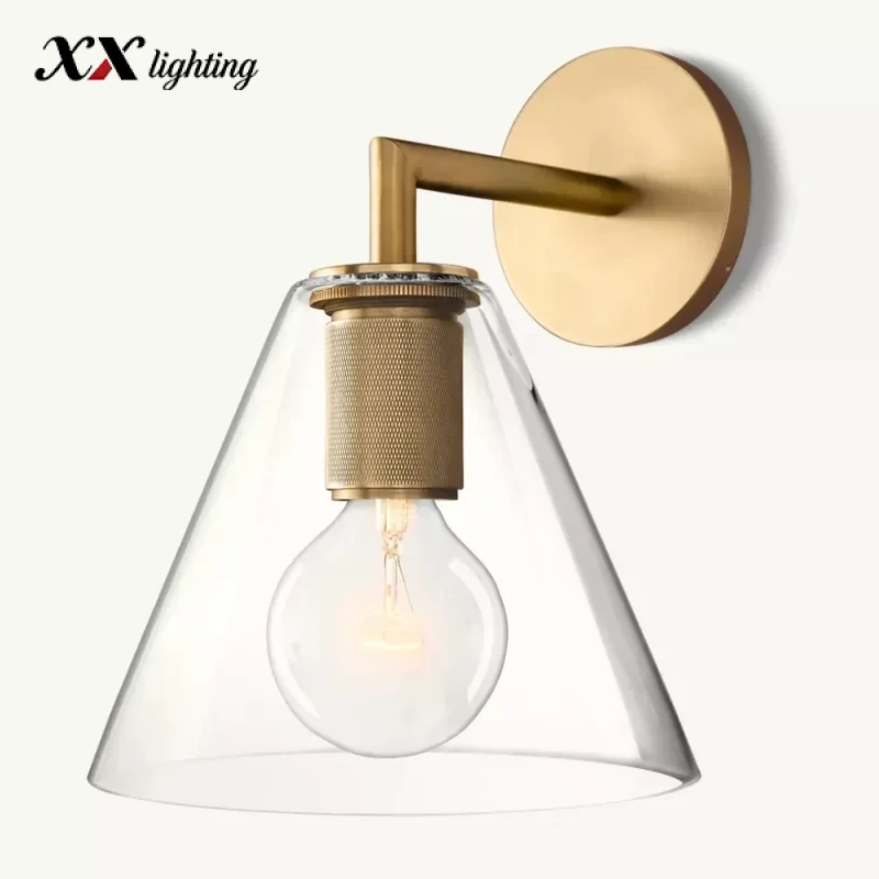 Utilitaire Funnel Shade Sconce 8 inch - 8″, Polished Nickel