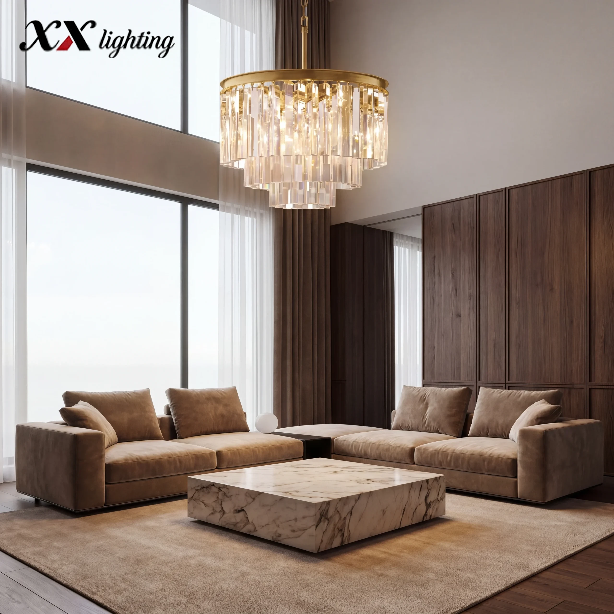 1920S Odeon Round Chandelier - 19¾", Polished Nickel