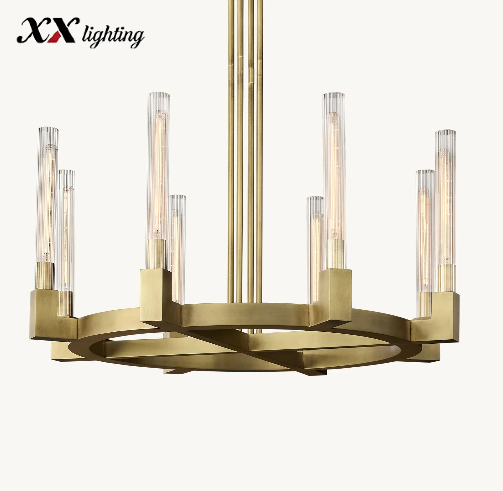 Cannele Round Chandelier 36 inch - 36", Satin Nickel