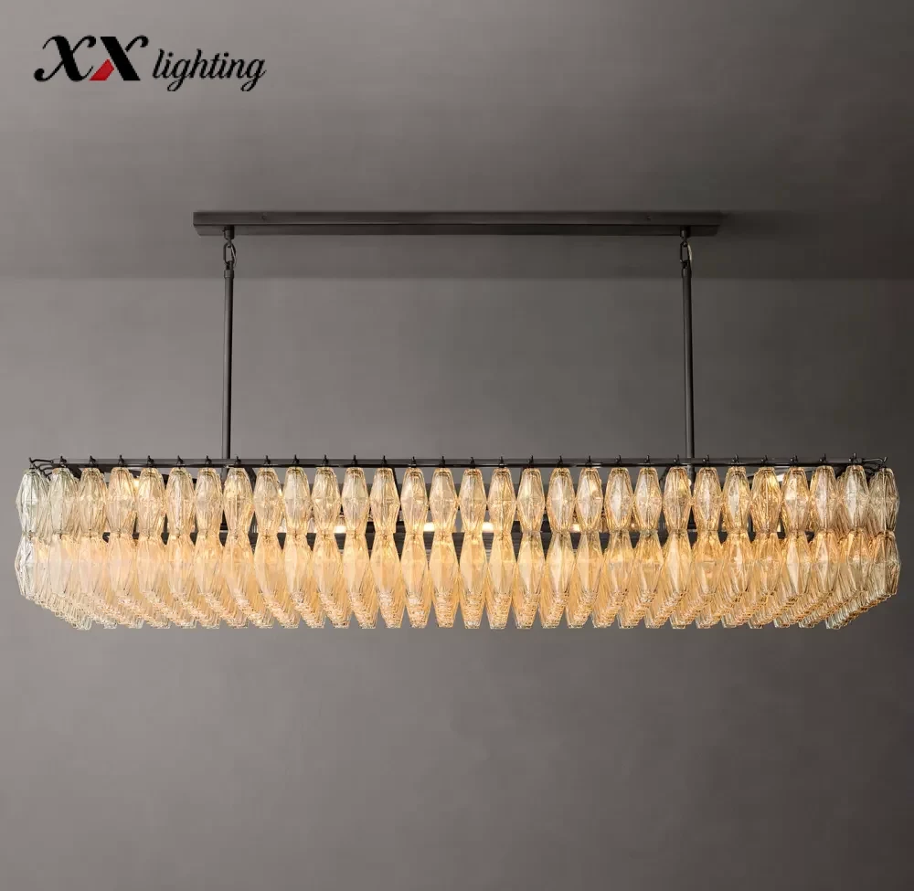 Chiara Clear Glass Rectangular Chandelier
