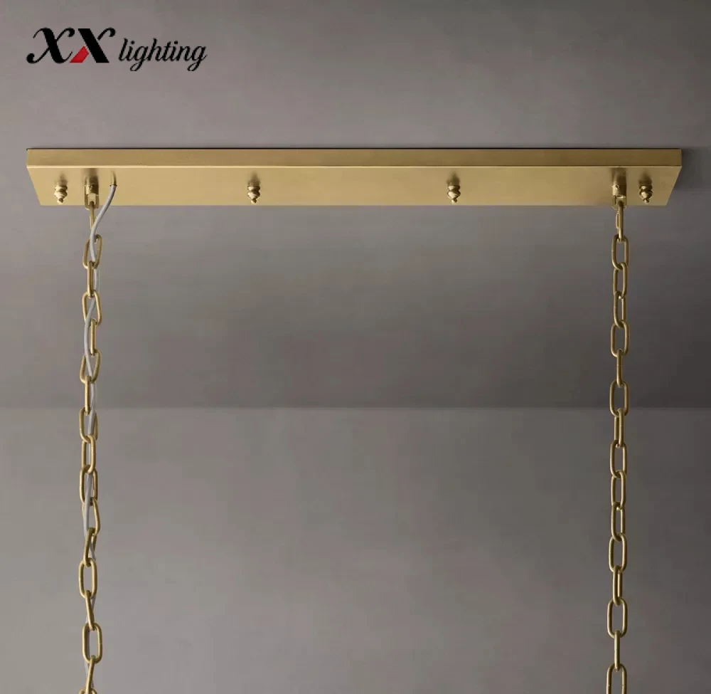 Rhys Rectangular Chandelier - 49¼″, Polished Nickel