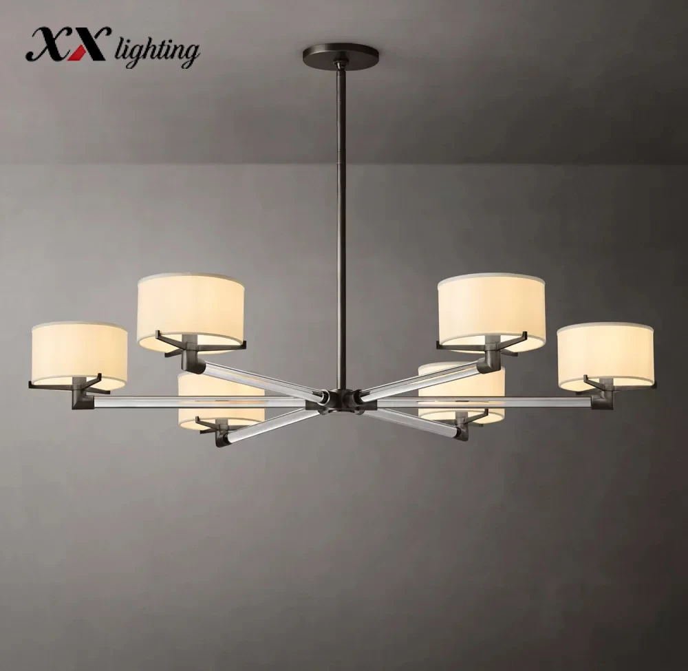 Truman Round Chandelier 36 inch - 48", Polished Nickel