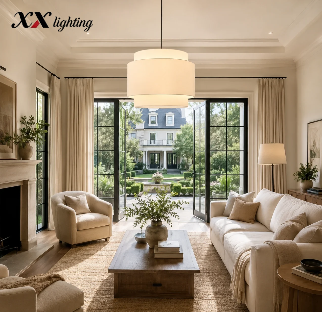 Échelon Pendant Light 24 inch - 36", White