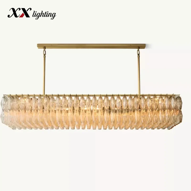 Chiara Clear Glass Rectangular Chandelier