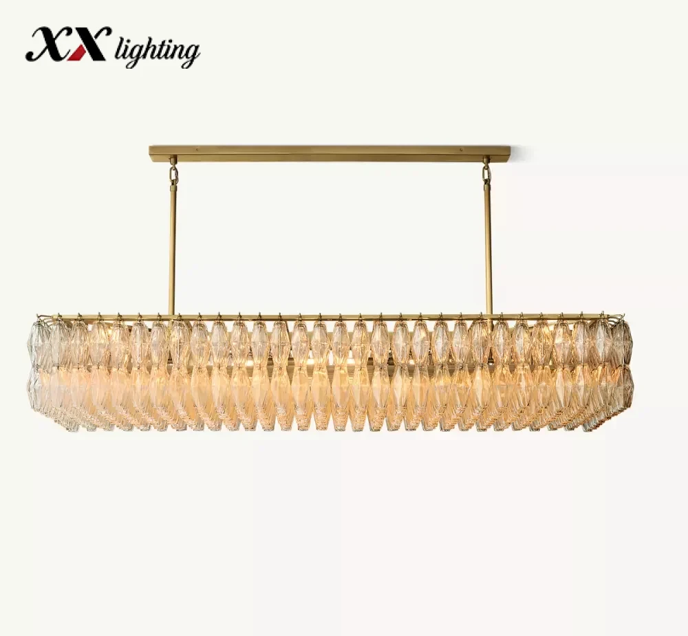 Chiara Clear Glass Rectangular Chandelier