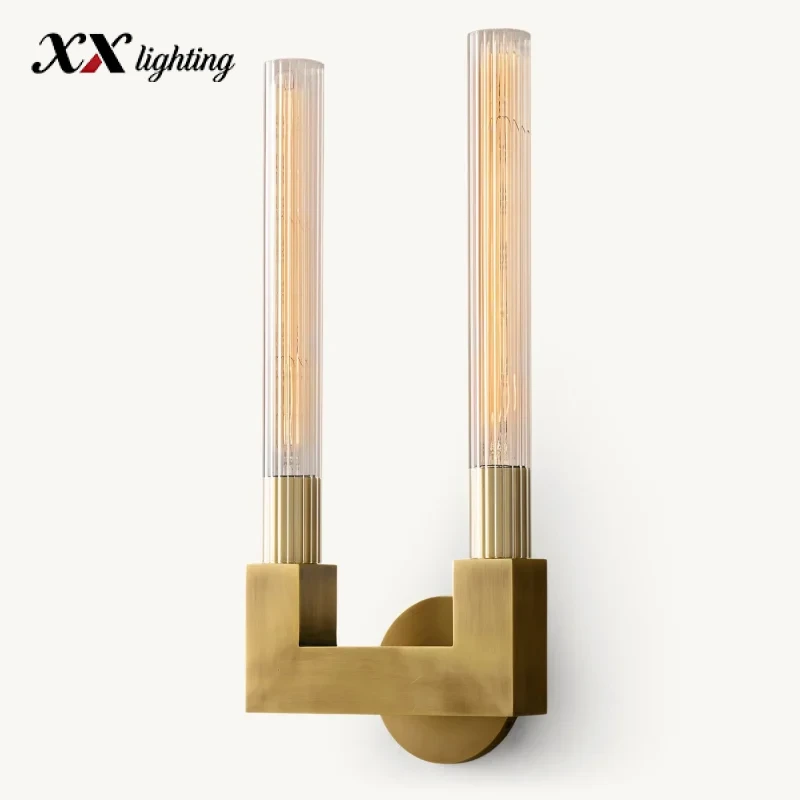 Cannele Double Sconce - 8¼″, Polished Nickel