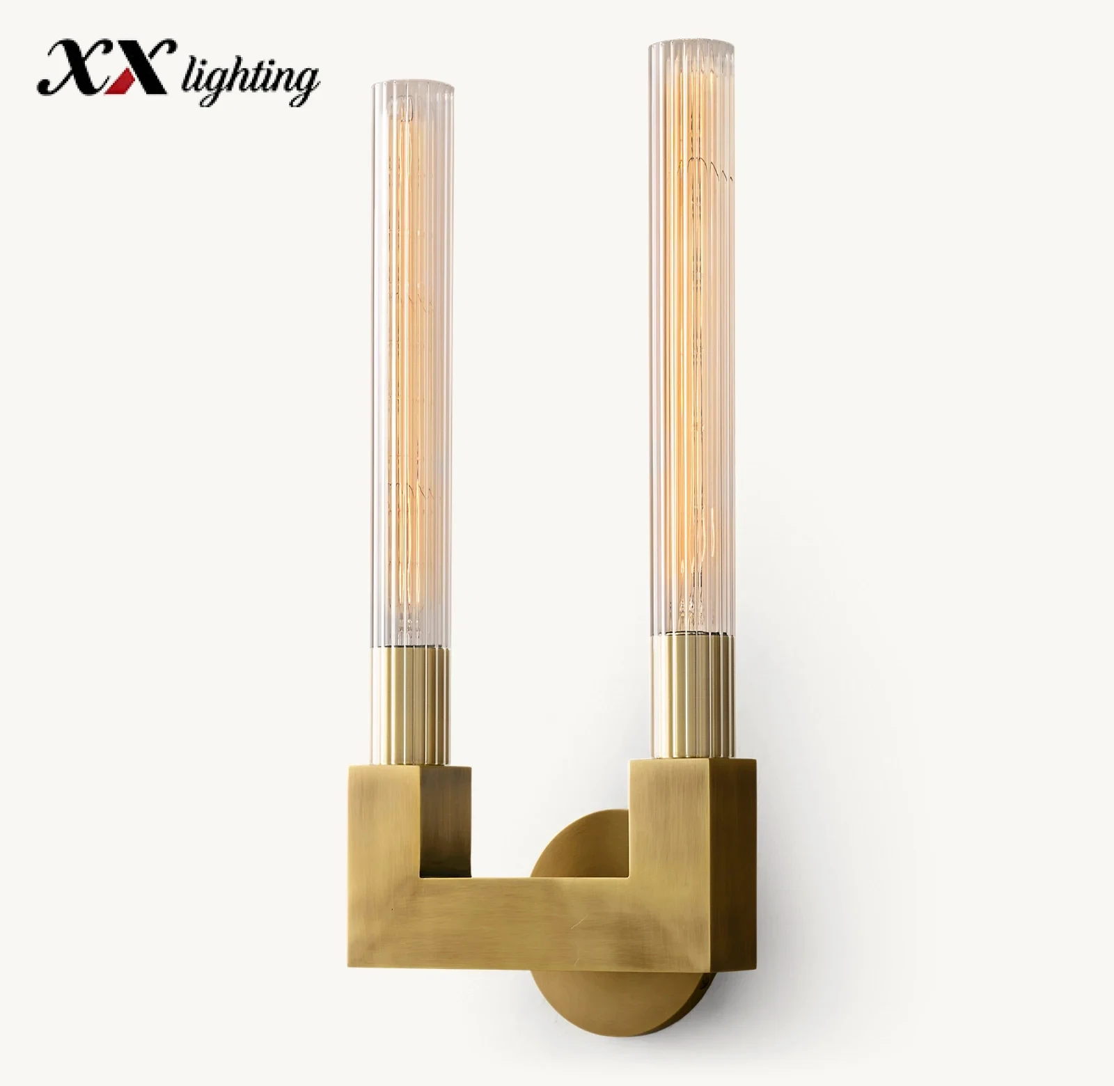 Cannele Double Sconce - 8¼″, Polished Nickel