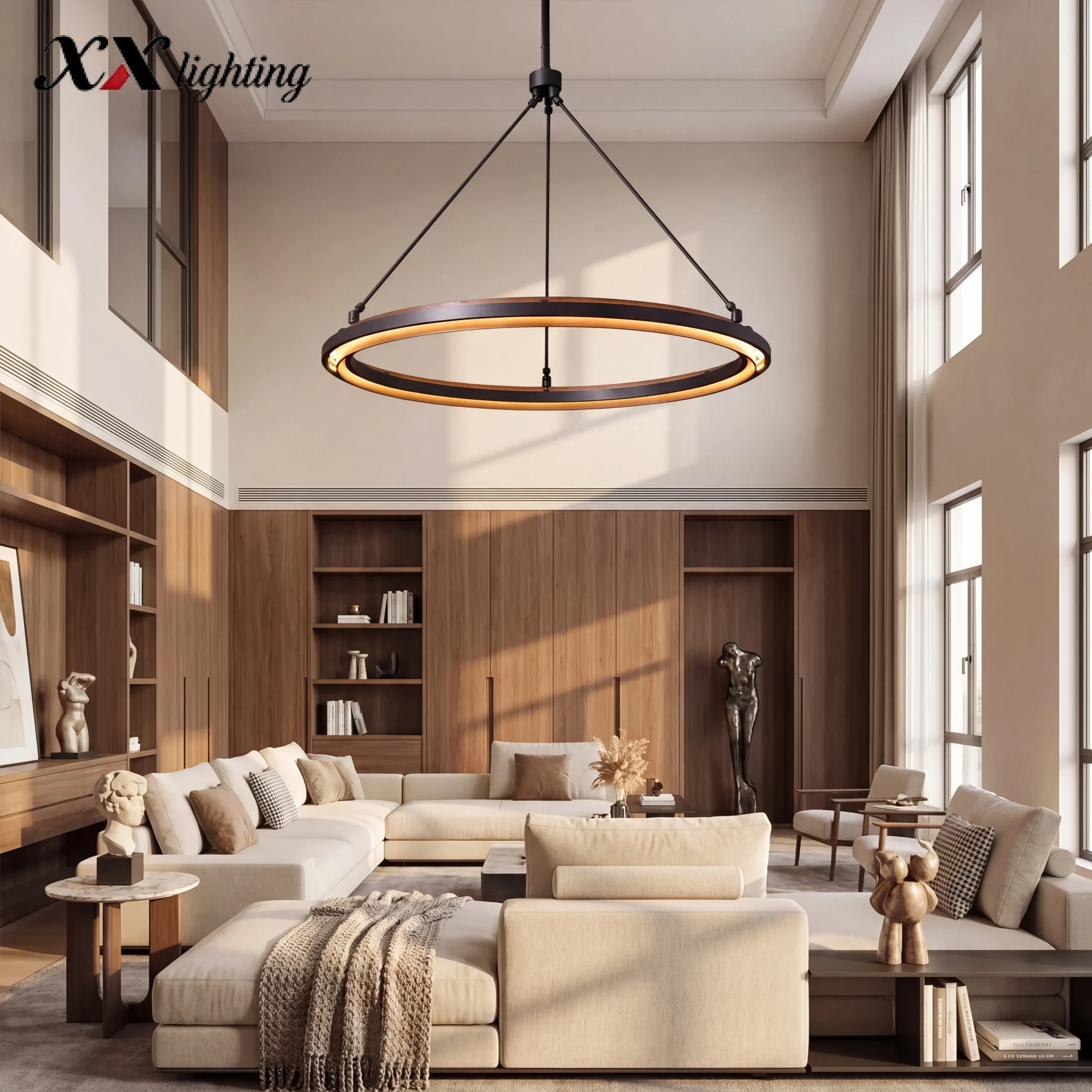 Peralta Round Chandelier 36 inch - 60", Forged Iron