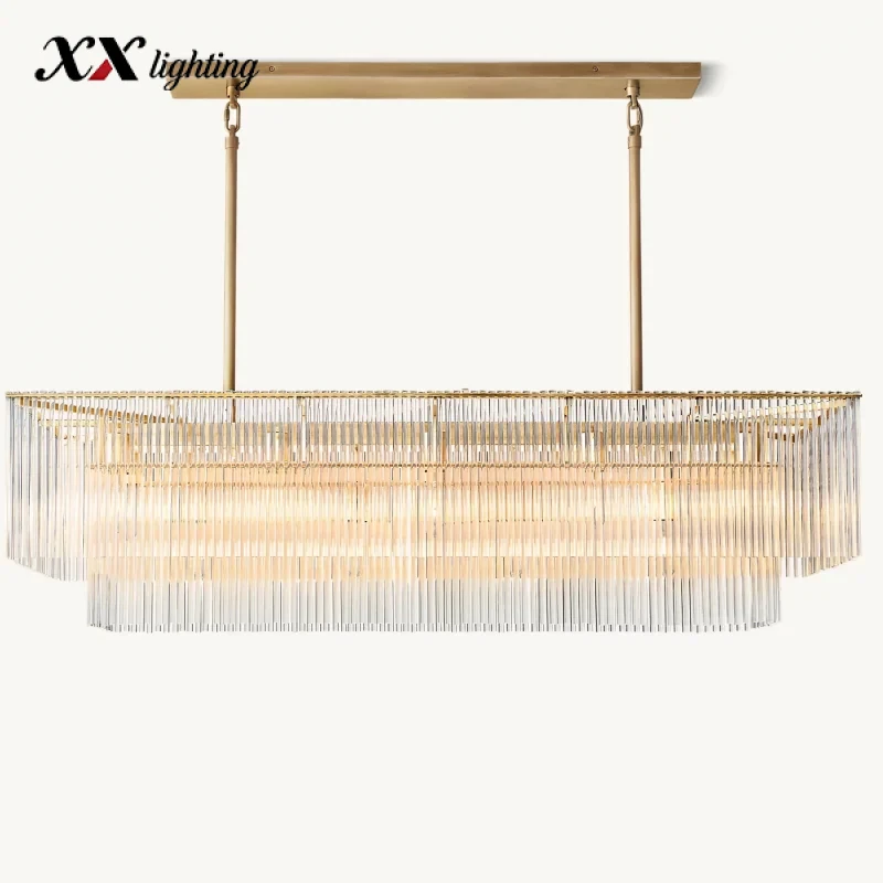 Amadeo Rectangular Chandelier 54inch - 54", Polished Nickel