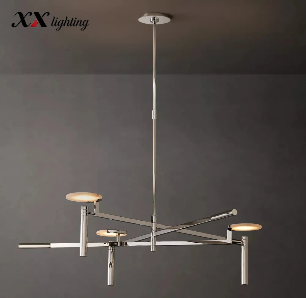 Melange Round Chandelier 45 inch - 45", Satin Nickel