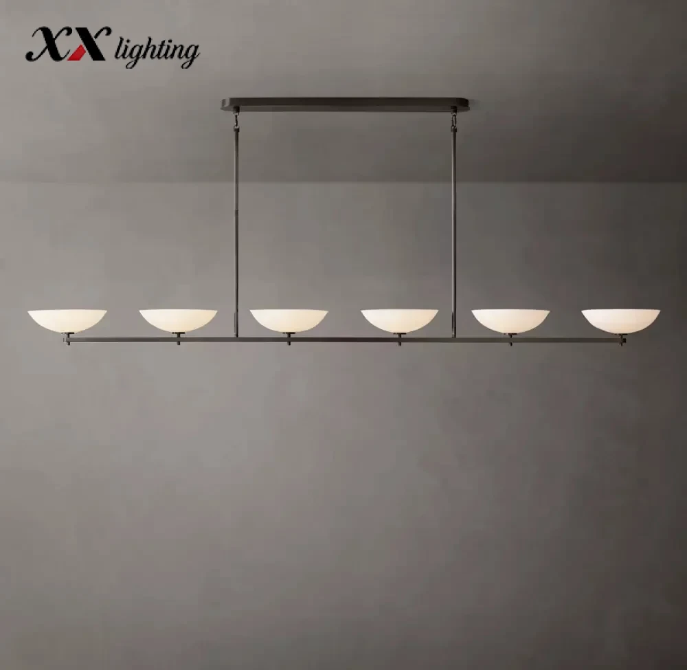 Vernet Linear Chandelier 60 inch - 96", Satin Nickel
