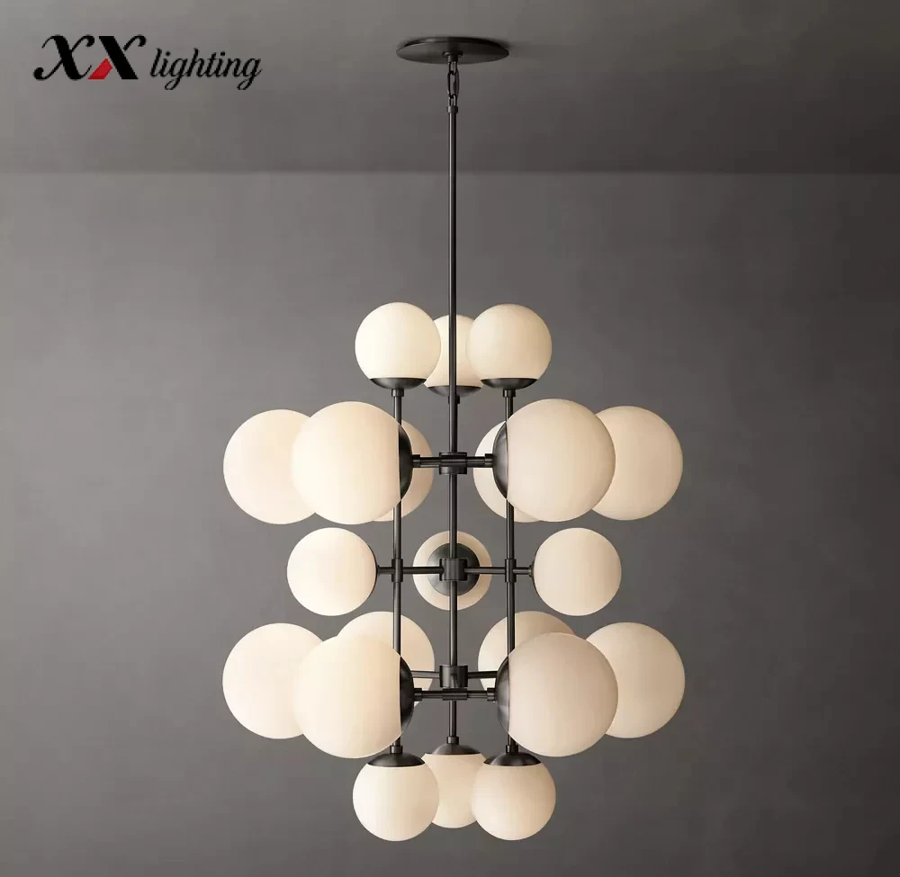 Cirque Tall Chandelier - 31¾″, Lacquered Burnished Brass
