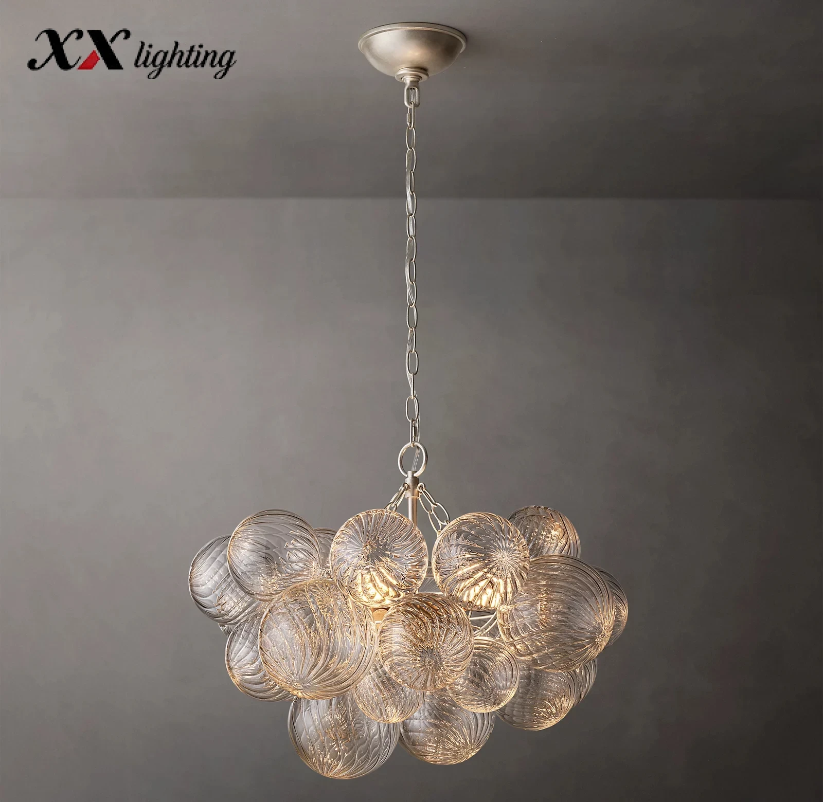 Talia Round Chandelier 24 inch - 24", Plaster