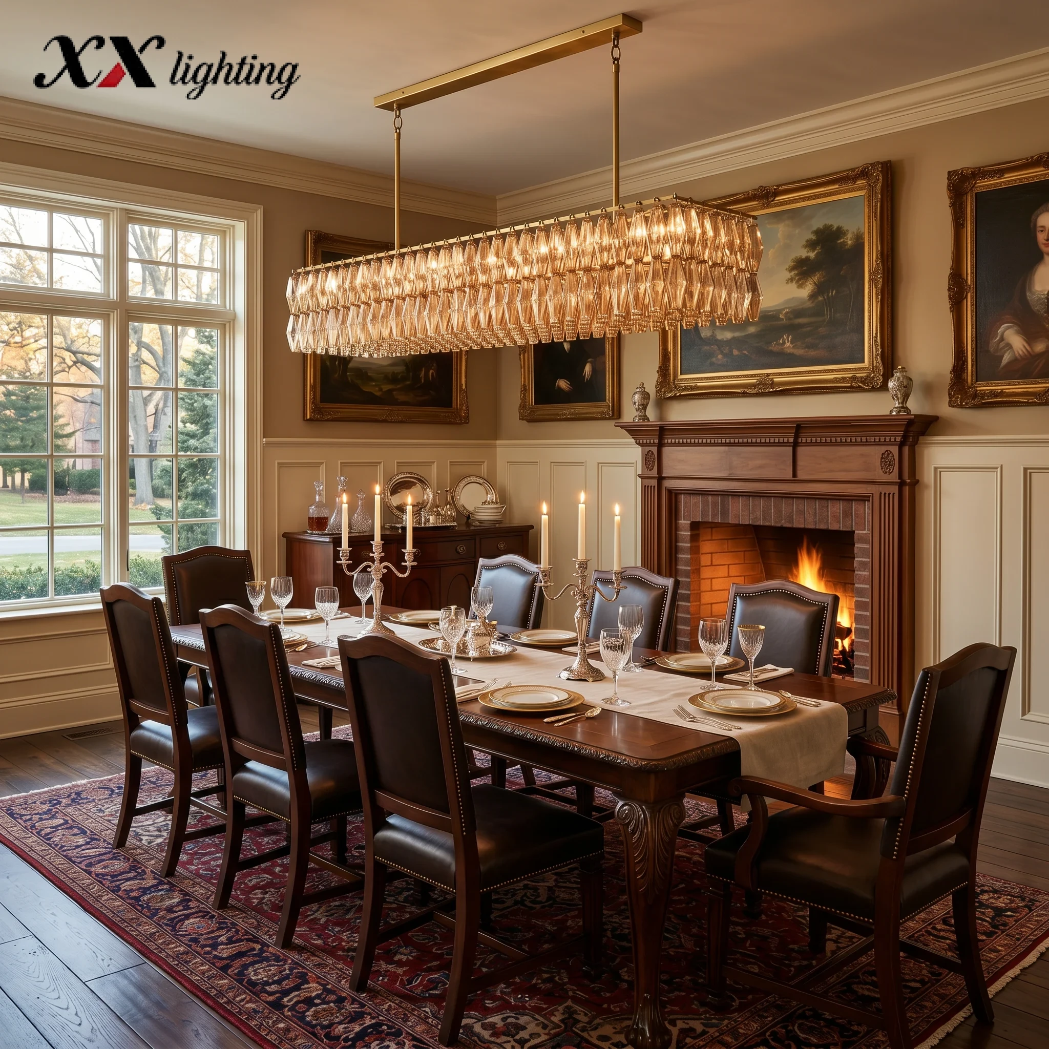Chiara Clear Glass Rectangular Chandelier
