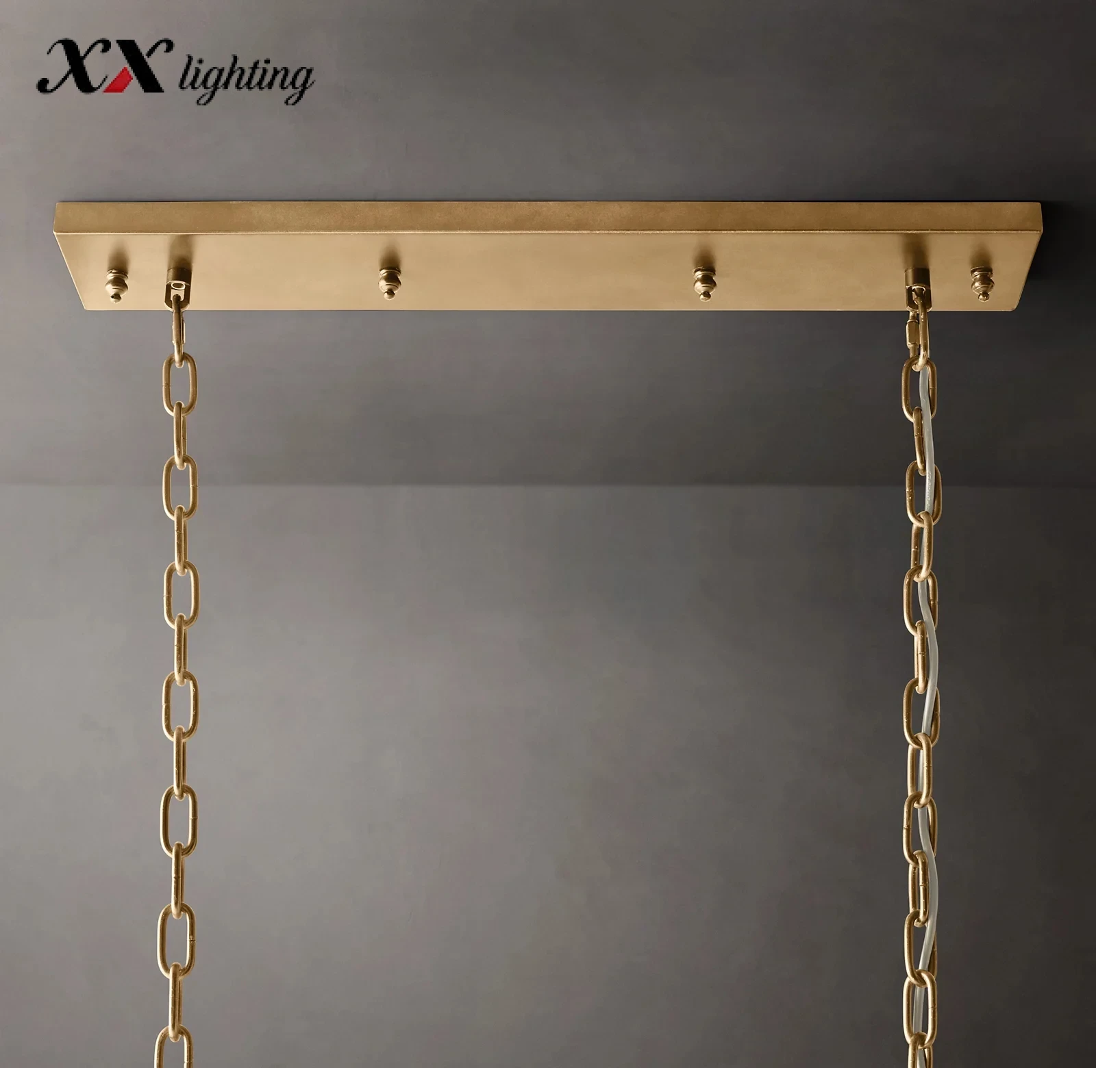 1920S Odeon Rectangular Chandelier - 39¼", Polished Nickel
