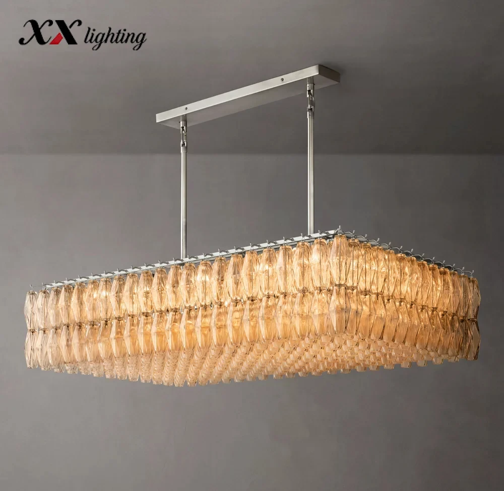 Chiara Clear Glass Rectangular Chandelier