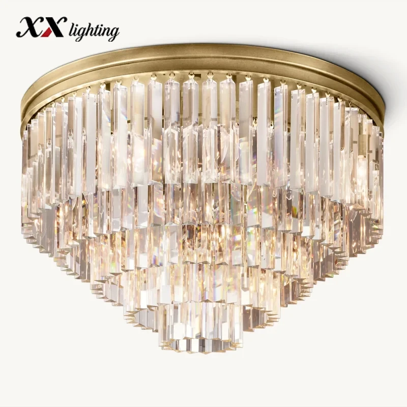 1920s Odeon Flushmount - 31½", Polished Nickel