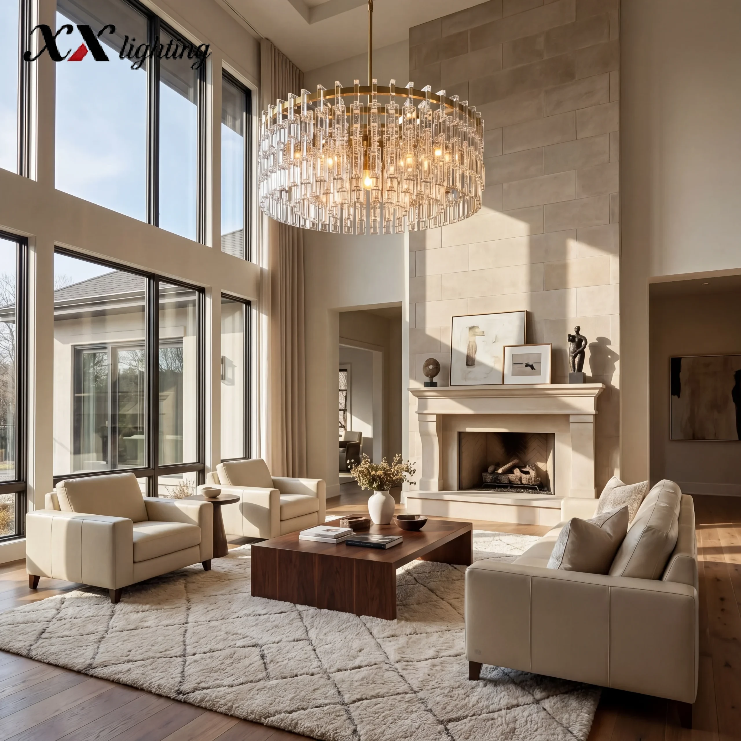 Marignan Round Chandelier 36 inch - 36″, Lacquered Burnished Brass