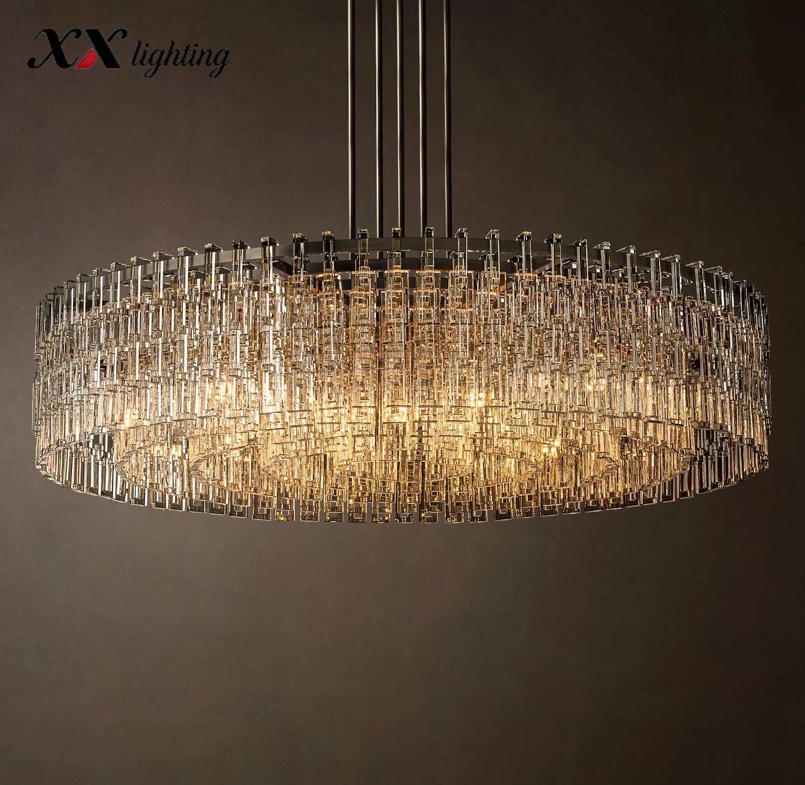 Marignan Round Chandelier 36 inch - 60″, Lacquered Burnished Brass