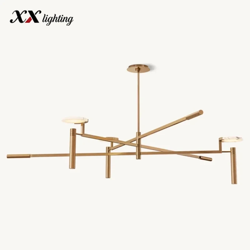Melange Round Chandelier 45 inch - 60", Satin Nickel
