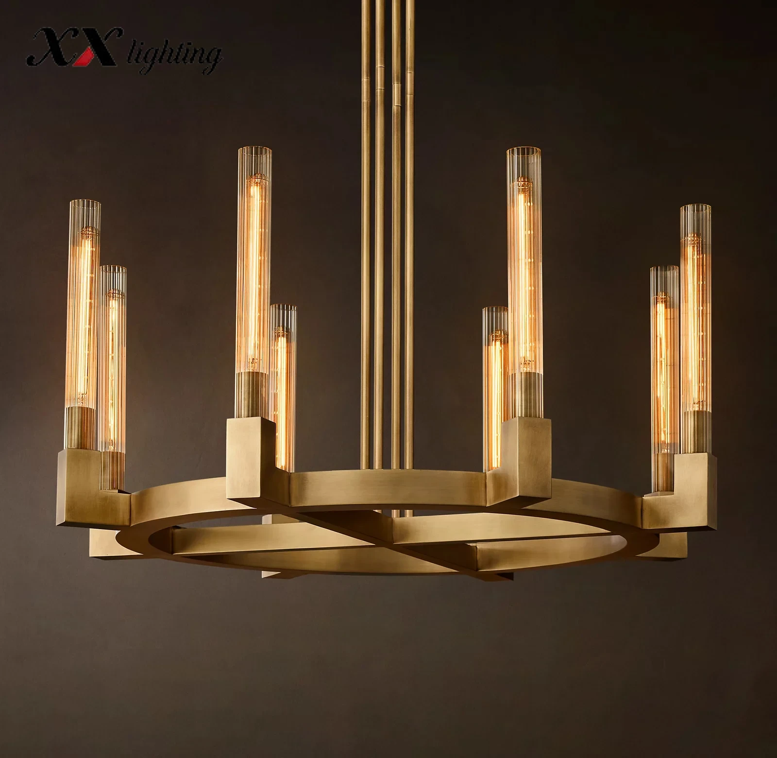 Cannele Round Chandelier 36 inch - 36", Satin Nickel