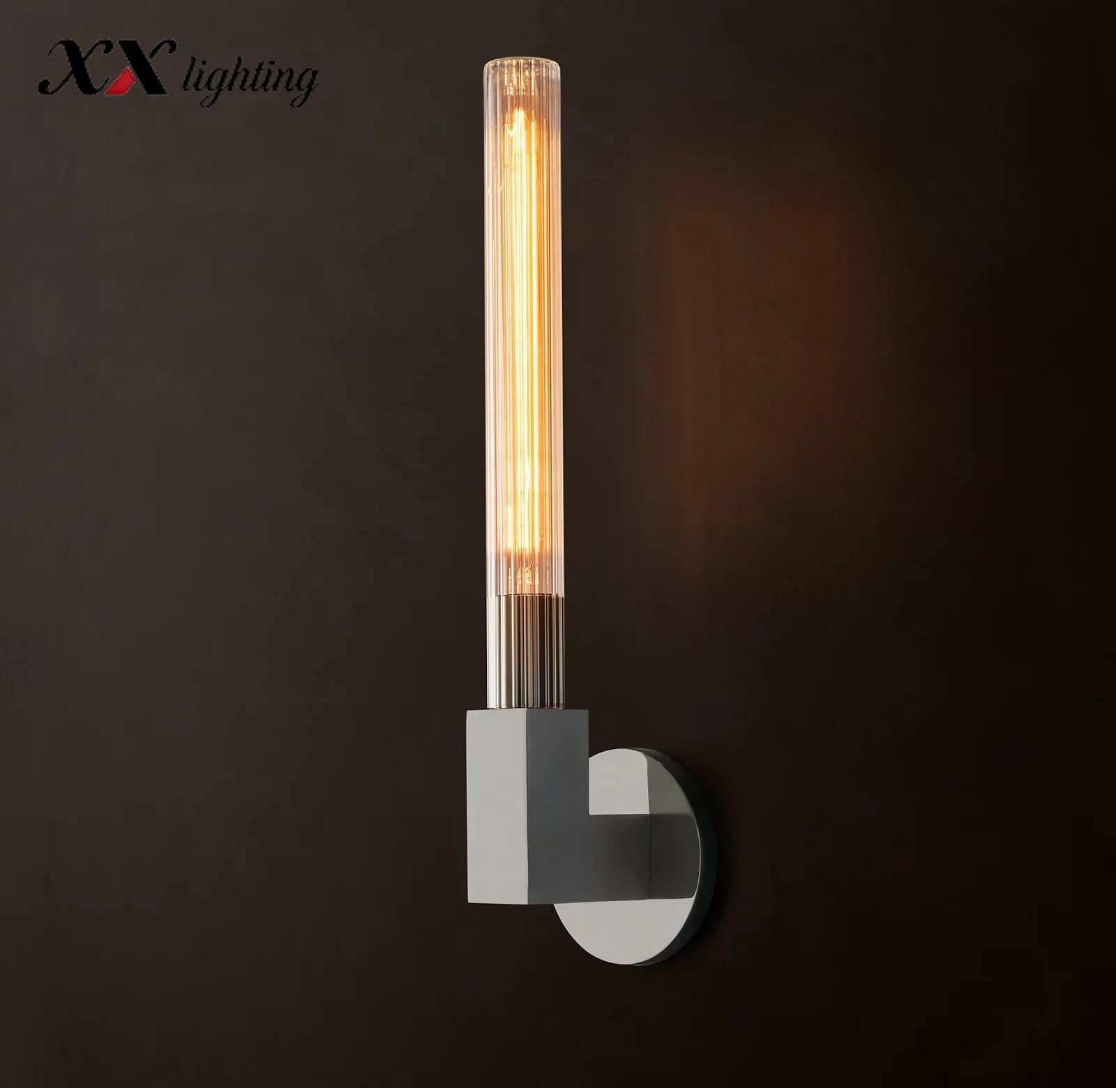 Cannele Outdoor Sconce - 4½″, Polished Nickel